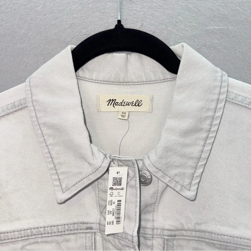 Madewell - NWT Women’s The Trucker crop jean jacket Glenrich wash denim size XS - Picture 5 of 9
